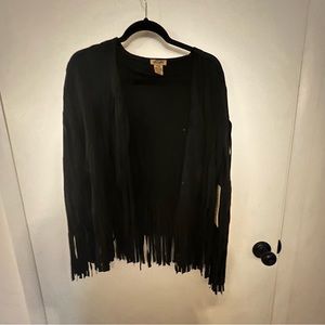 Wrangler black fringe cardigan jacket